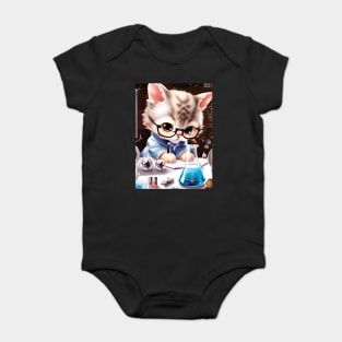cute cat in a chemistry lab Baby Bodysuit